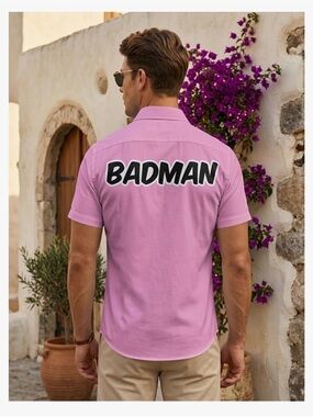 Dragon Ball Z, Badman cosplay shirt ,Men size XL,in pink with "BADMAN"